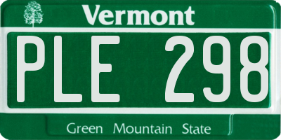 VT license plate PLE298