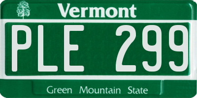 VT license plate PLE299