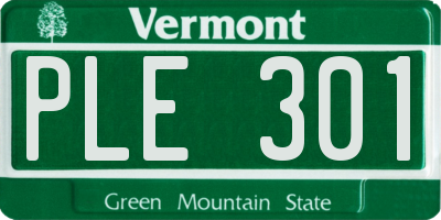 VT license plate PLE301