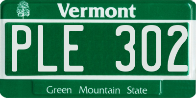 VT license plate PLE302