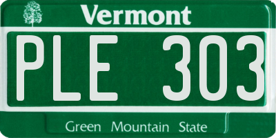 VT license plate PLE303