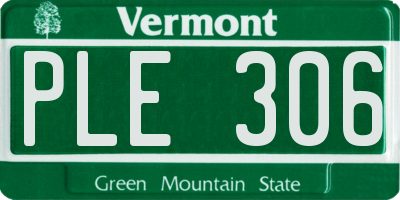 VT license plate PLE306