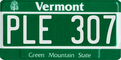 VT license plate PLE307