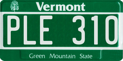 VT license plate PLE310