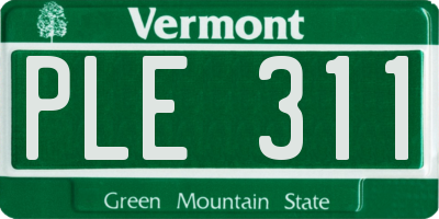 VT license plate PLE311