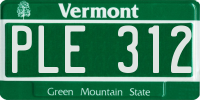 VT license plate PLE312