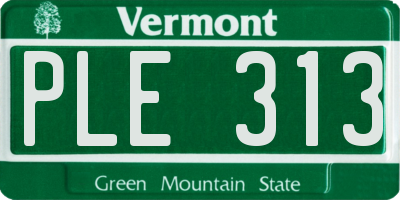 VT license plate PLE313