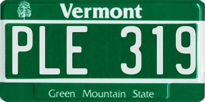 VT license plate PLE319