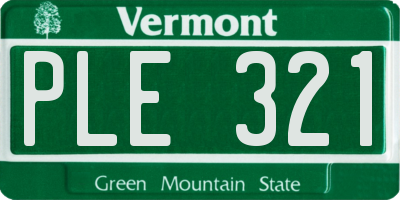 VT license plate PLE321