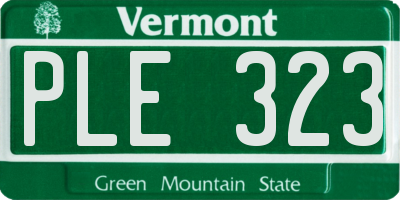 VT license plate PLE323