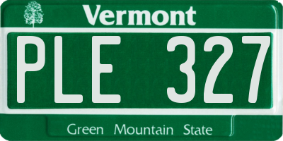 VT license plate PLE327