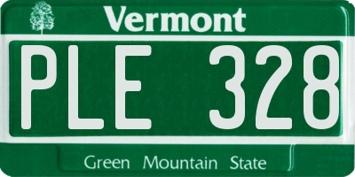 VT license plate PLE328