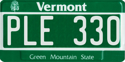 VT license plate PLE330