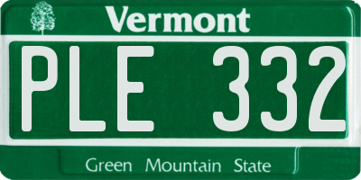 VT license plate PLE332