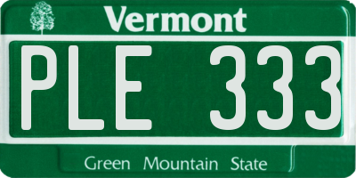 VT license plate PLE333