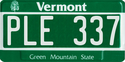 VT license plate PLE337