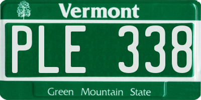 VT license plate PLE338