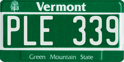 VT license plate PLE339