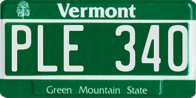 VT license plate PLE340