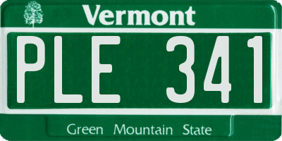 VT license plate PLE341