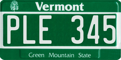 VT license plate PLE345