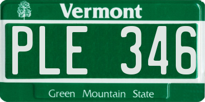 VT license plate PLE346