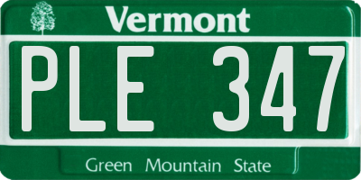 VT license plate PLE347
