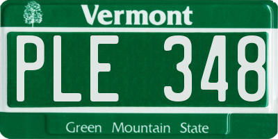 VT license plate PLE348