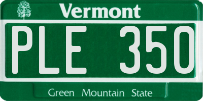 VT license plate PLE350