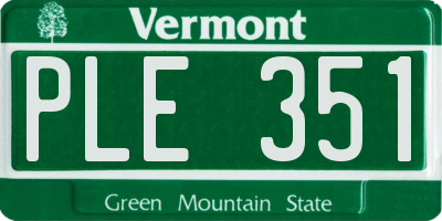 VT license plate PLE351