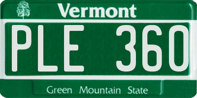 VT license plate PLE360