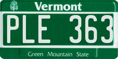 VT license plate PLE363