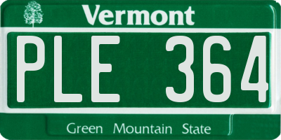 VT license plate PLE364