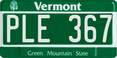 VT license plate PLE367