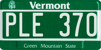 VT license plate PLE370