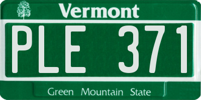 VT license plate PLE371