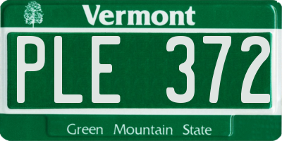 VT license plate PLE372