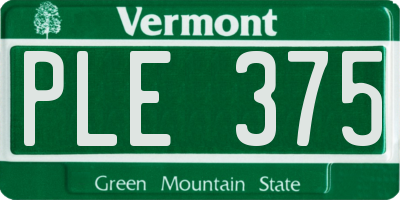 VT license plate PLE375