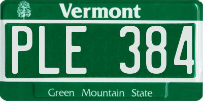 VT license plate PLE384