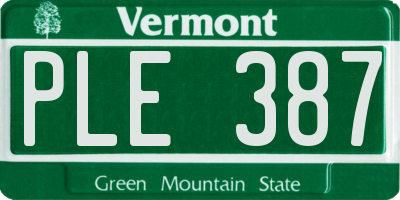 VT license plate PLE387