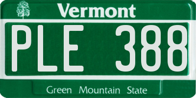 VT license plate PLE388