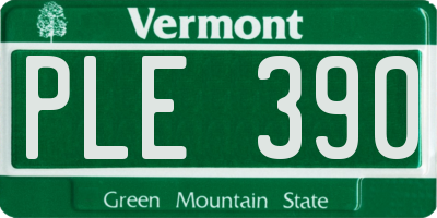 VT license plate PLE390