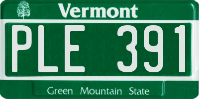 VT license plate PLE391
