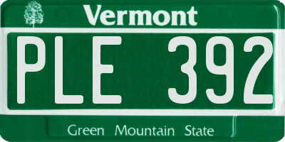 VT license plate PLE392