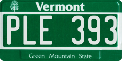 VT license plate PLE393