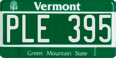 VT license plate PLE395