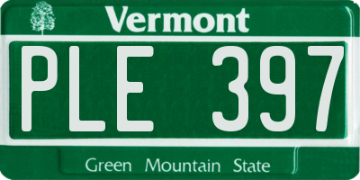 VT license plate PLE397
