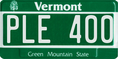VT license plate PLE400