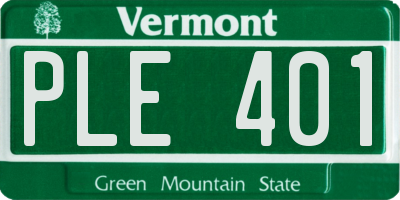 VT license plate PLE401