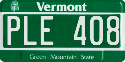 VT license plate PLE408